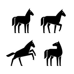 Set of Horse logo. Icon design. Template elements