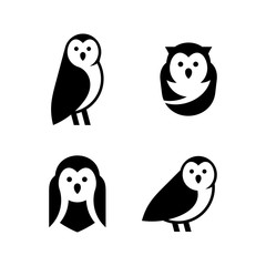 Set of Owl logo. Icon design. Template elements