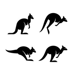Set of Kangaroo logo. Icon design. Template elements