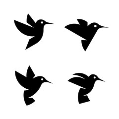 Set of Hummingbird logo. Icon design. Template elements