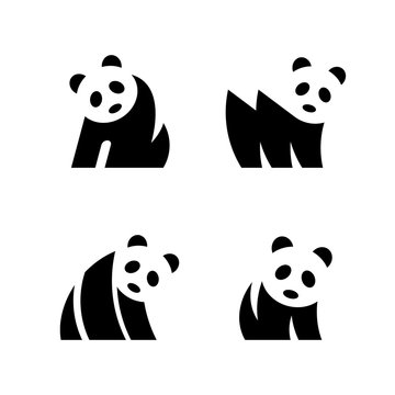 Set of Panda logo. Icon design. Template elements