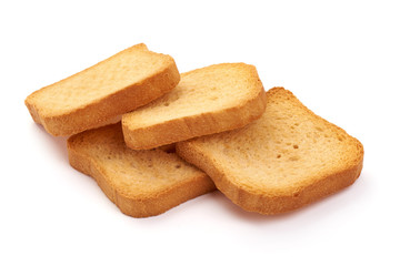 Roasted toast bread, isolated on white background