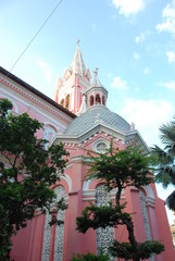 Tan Dinh pink church in Ho Chi Minh City, Vietnam 