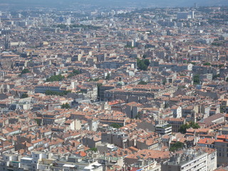 Fototapeta na wymiar View of Marseille from Notre Dame de la Garde Cathedral, Provence France