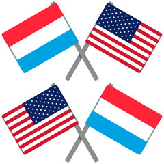 ルクセンブルクとアメリカの旗