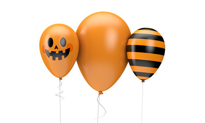 Halloween balloons. Happy halloween decotation. 3D Render