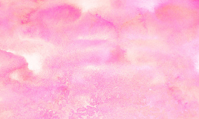Creative aquarelle painted magenta watercolor canvas for splash design, invitation background, vintage template. Subtle light pink color ink effect shades gradient on textured paper