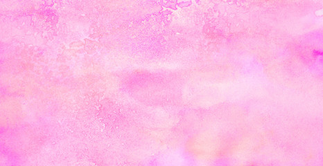 Creative aquarelle painted magenta watercolor canvas for splash design, invitation background, vintage template. Subtle light pink color ink effect shades gradient on textured paper