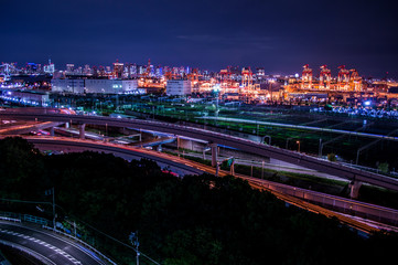 Fototapeta premium 【東京都】大井ふ頭の夜景 / 【Tokyo】Night view of Oi Pier