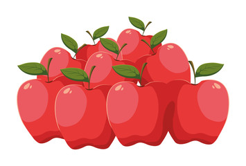 apples fresh fruit in white background