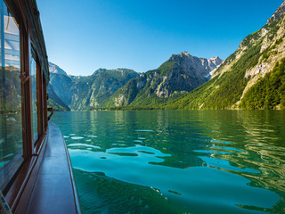 The Königssee as a quite place for hiking and relaxing and to enjoy nature in Germany