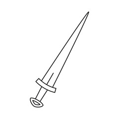 Line art black and white dagger