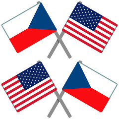 チェコとアメリカの旗