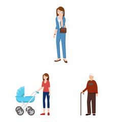 Isolated object of family and people sign. Collection of family and avatar stock symbol for web.