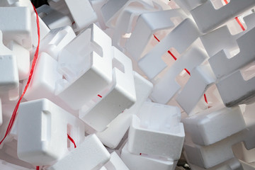 A pile of Polystyrene protective box