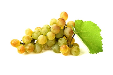 ripe grapes isolated on white background