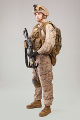 United States Army  marines ranger with assault rifle