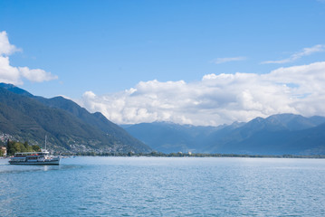 Fototapeta na wymiar Locarno best view in summer Switzerland Alps and Italian Alps Lago Maggiore Lake Maggiore best Italy Switzerland