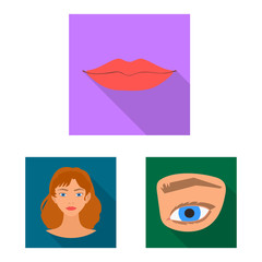 Isolated object of body and part sign. Set of body and anatomy vector icon for stock.