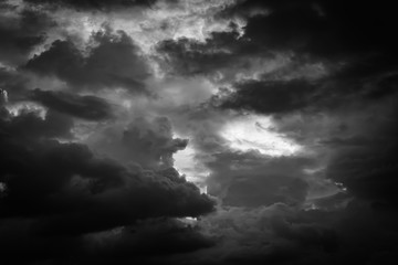 Obraz premium Black and white storm cloudy sky