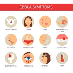 Infographics of ebola. Symptoms of disease. Vector signs Infographics .