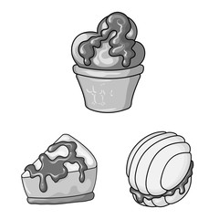 Vector design of sweet and caramel sign. Collection of sweet and culinary stock symbol for web.