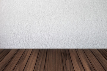 White wall with wooden floor