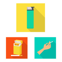 Vector design of smoke and statistics icon. Set of smoke and stop stock symbol for web.