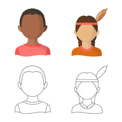 Vector design of imitator and resident icon. Collection of imitator and culture stock symbol for web.