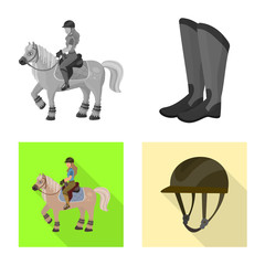 Isolated object of equipment and riding icon. Set of equipment and competition vector icon for stock.