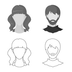 Vector design of professional and photo icon. Set of professional and profile vector icon for stock.