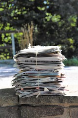 stack of newspapers