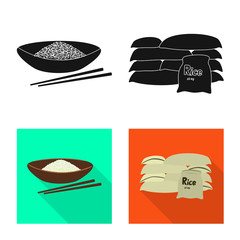 Isolated object of crop and ecological icon. Set of crop and cooking stock vector illustration.