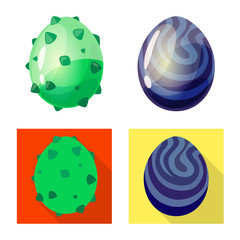 Vector illustration of animal and prehistoric logo. Set of animal and cute stock vector illustration.