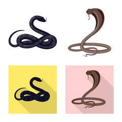 Obraz premium Vector illustration of mammal and danger logo. Set of mammal and medicine stock symbol for web.