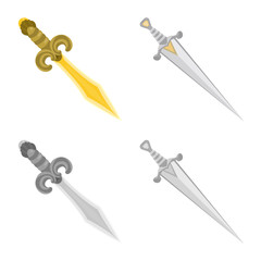 Vector design of game and armor icon. Collection of game and blade stock symbol for web.