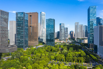 city skyline in hangzhou china