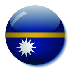 Obraz premium Nauru's flag glass button vector illustration