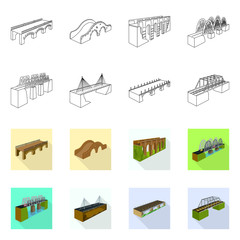 Isolated object of connection and design logo. Set of connection and side vector icon for stock.