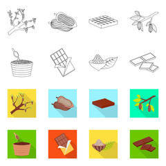 Isolated object of food and yummy symbol. Set of food and brown stock symbol for web.