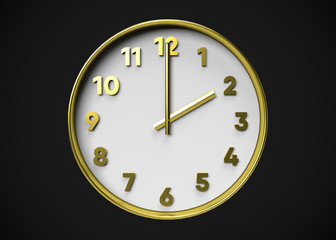 Clock 2 O’Clock Time 3D Render