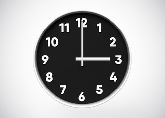 Clock 3 O’Clock Time 3D Render