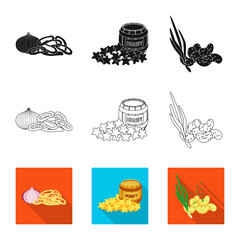 Isolated object of taste and seasonin icon. Set of taste and organic stock symbol for web.