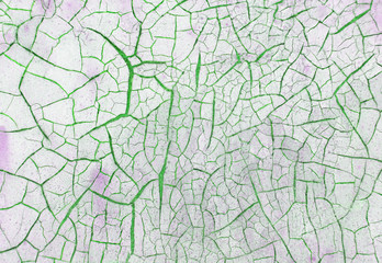 Cracked paint on wooden background, texture. Vintage wallpaper