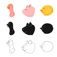 Vector illustration of agriculture and breeding sign. Collection of agriculture and organic stock symbol for web.