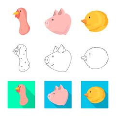 Vector illustration of agriculture and breeding logo. Set of agriculture and organic stock vector illustration.