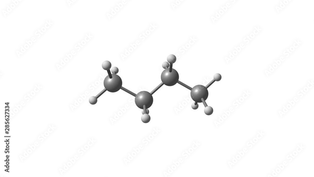 Poster butane gas molecule rotating video