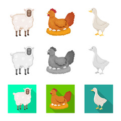 Vector illustration of breeding and kitchen logo. Set of breeding and organic stock vector illustration.