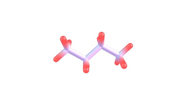 Butane gas molecule rotating video