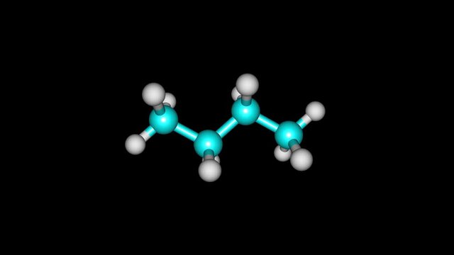 Butane gas molecule rotating video